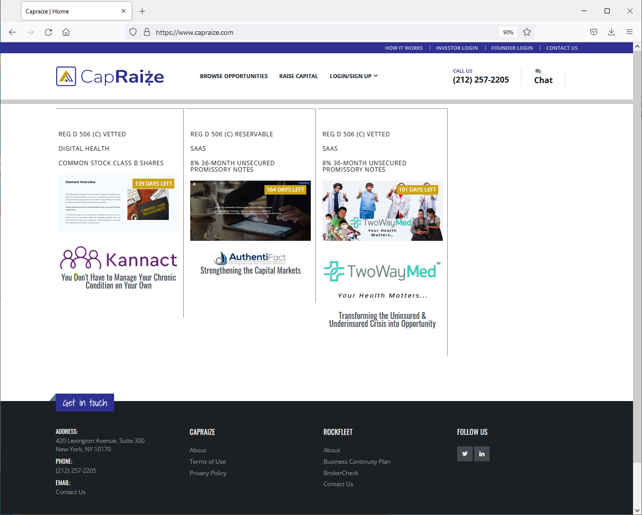 CapRaize Web Site